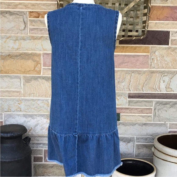 Aerie Chambray Lace Up Denim Mini Dress - Picture 6 of 8